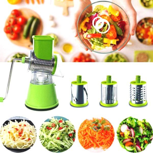 3 In 1 Vegetable Cutter Machine For Potato Onion Carrot – Drum Cutter (random Color)