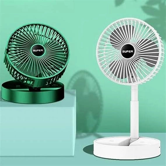 Table Fan High Speed – 2100 RPM Powerful rechargeable fan With 3 Speed Airflow | Noiseless portable fan for home,office,Kitchen| 1800 mAh charging battery fan for Desk