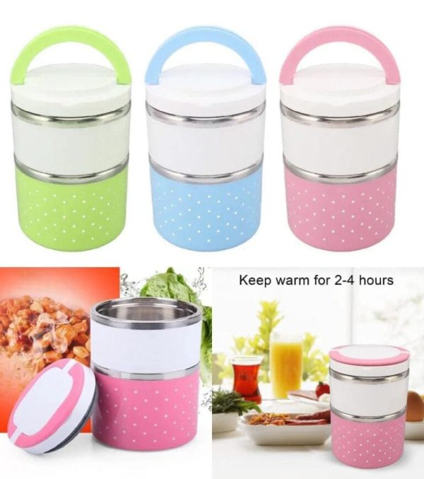 Lunch Box 2 Layer For Kids And Adults (random Color) 930ml